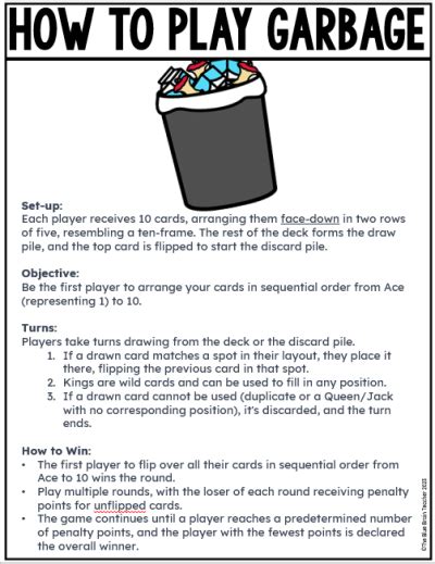 How To Play Trash Card Game Pdf My Game Collections