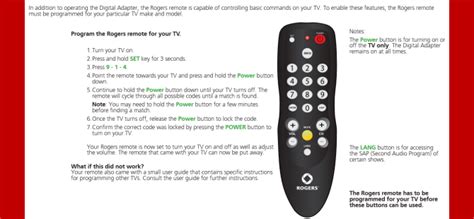 How To Program Rogers Digital Adapter Remote