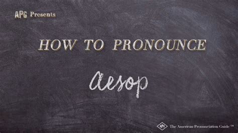 How To Pronounce Aesop - 666how.com