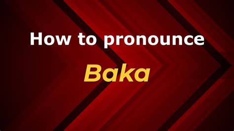 How To Pronounce Baka - 666how.com