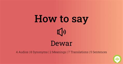 How To Pronounce Dewar