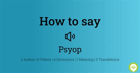 How To Pronounce PSYOPS: PSYOPS pronunciation