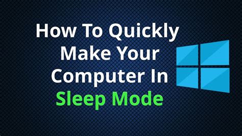 How To Quickly Get Your Computer In Sleep Mode YouTube