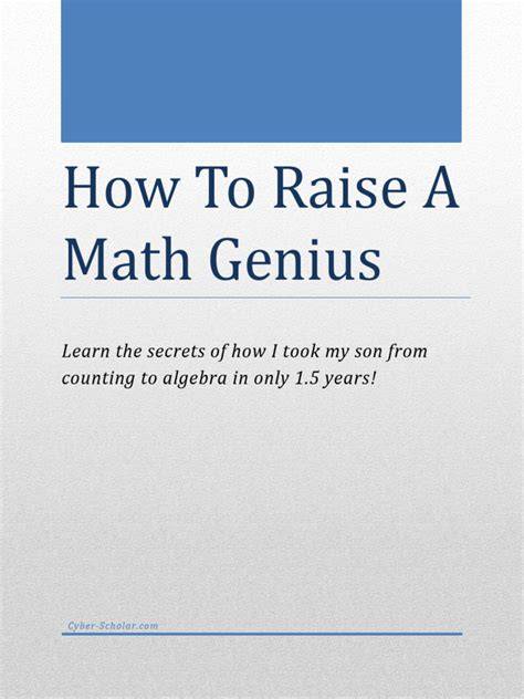 How To Raise A Math Genius