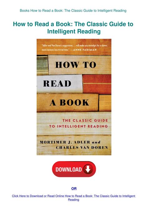 How To Read A Book The Classic Guide To Intelligent Reading