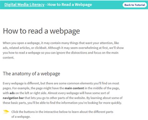 How To Read A Webpage Technology Curriculum