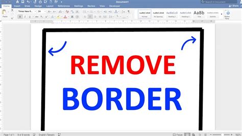 How To Remove Border Line In Word File Printable Templates Free