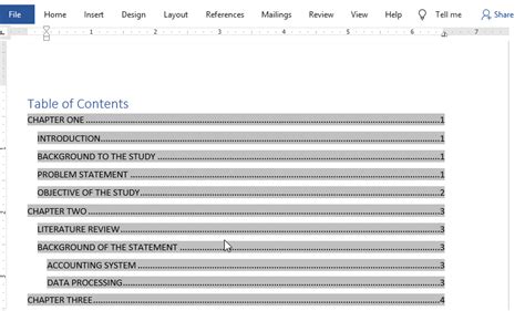 How To Remove Dots In Table Of Contents