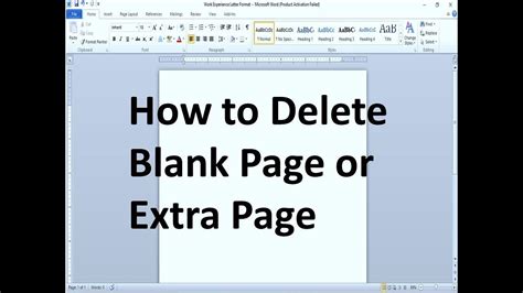 How To Remove The Extra Page In Word 2007 howtoremovee