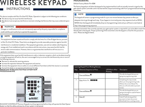 How To Reset Ghost Control Keypad