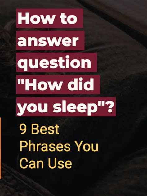 How To Respond To "how Did You Sleep"? • English Notes