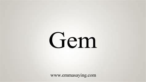 How To Say Gem - YouTube