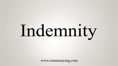 How To Say Indemnity - YouTube