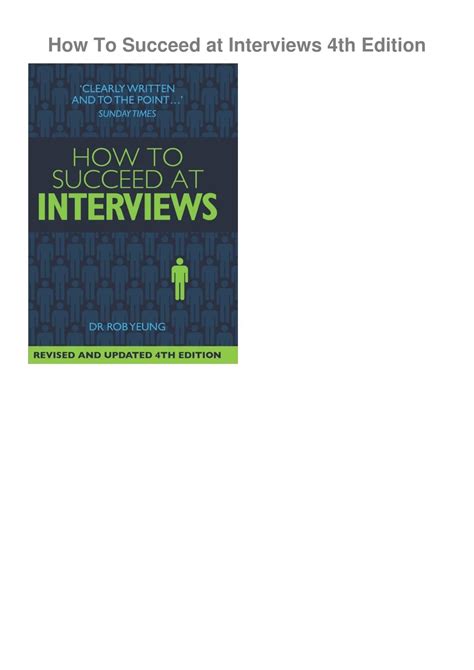 How To Succeed At Interviews 4th Edition