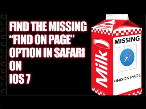 How To Use "Find on Page" In Safari in IOS 7 - YouTube