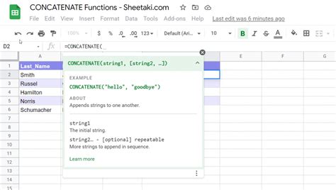 How To Use CONCATENATE Function in Google Sheets Sheetaki