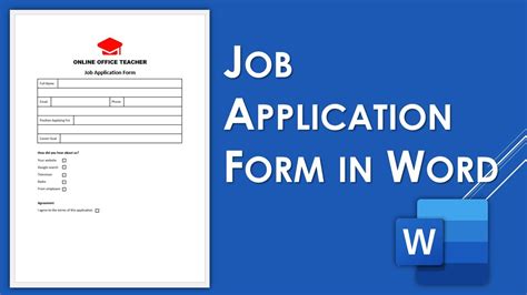 How To Use Microsoft Word Application Form Template In 2023