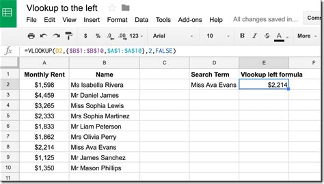 How To VLOOKUP To The Left In Google Sheets?