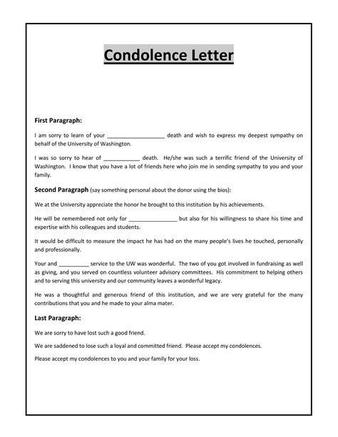 How To Write A Bereavement Letter For Work