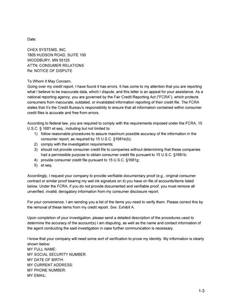 How To Write A Dispute Letter To Chexsystems Alison Hand