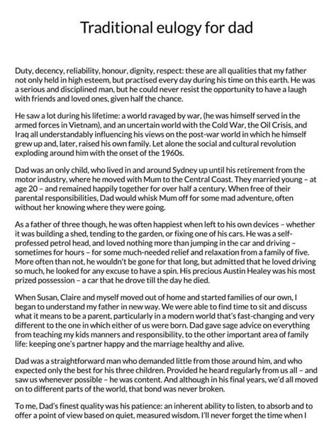 How To Write A Eulogy For Dad UNUGTP News