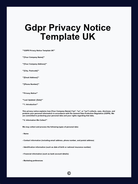 How To Write A Gdpr Data Privacy Notice Free Template