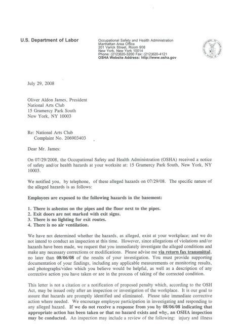 How To Write A Letter To Department Of Labor