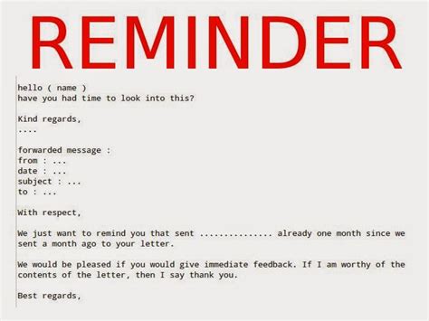 How To Write A Reminder Message For A