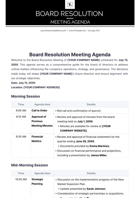 How To Write A Resolution For A Board Meeting cloudshareinfo