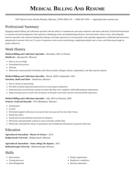 How To Write A Resume Summary For Medical Billing Allingham Script