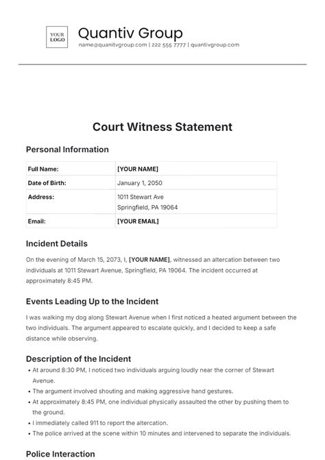 How To Write A Statement For Court As A Witness 13+ Sample Witness
