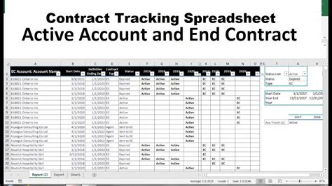 How To make contract tracking spreadsheet excel YouTube