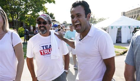 How Vivek Ramaswamy is pushing  –  delicately  –  to win over Trump supporters