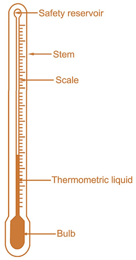 How a liquid in glass thermometer works