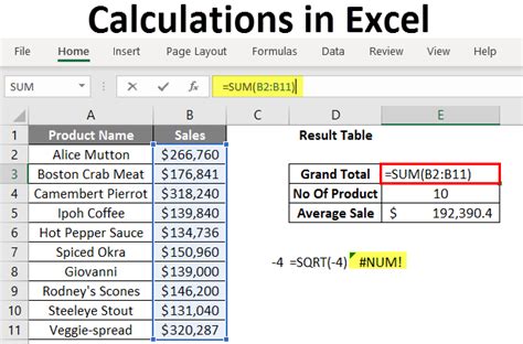 How calculate in excel sheet