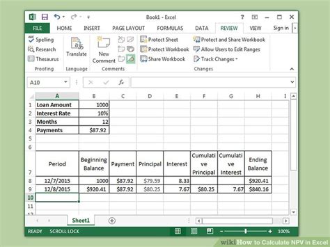 How calculate npv in excel
