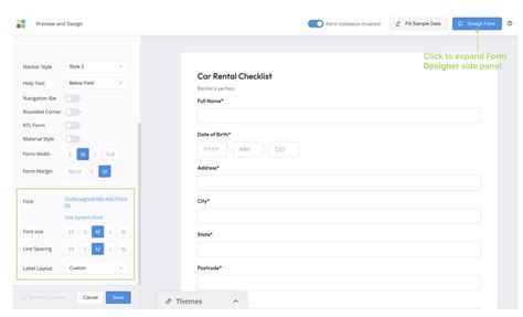 How can I change fonts for online forms and generated PDF