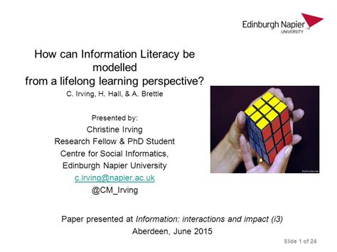 How can Information Literacy be modelled from a lifelong …