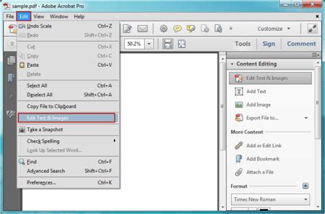 How can i change text in a pdf document. Open the PDF you want to edit in Acrobat, and then select Edit in the global bar. The PDF switches to the edit mode, and the Edit panel displays. If the PDF is generated from a scanned document, Acrobat automatically runs OCR to make the text and images editable. The Edit panel includes options to modify the page, add content, redact a PDF, and ... 