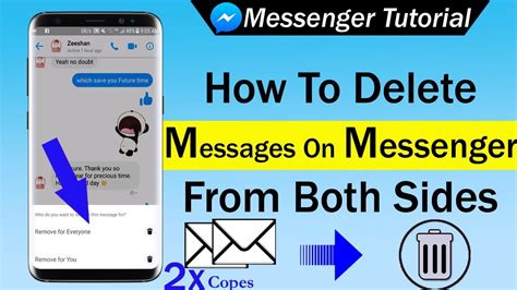 How can i delete messages from messenger. In the top right of your Facebook account, click . Open a conversation. Hover over or put your cursor on the message and click . Click Remove. Select Unsend for everyone or Remove for you. Click Remove. If you think that a removed message you've received goes against our Community Standards, you can report it. 