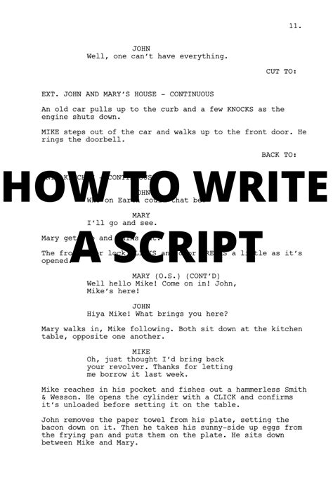 How can i write a movie script. FADE IN is the first text on the first line of your script (the beginning). FADE OUT — or FADE TO BLACK — is for the end of the script. Writing THE END in place of either of those will work as well. … 