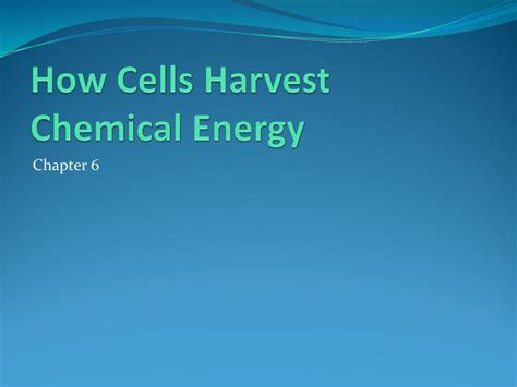 How cells harvest chemical energy guide. - Renewable efficient electric power systems solution manual.