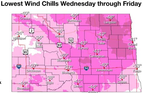 How cold is it in north dakota