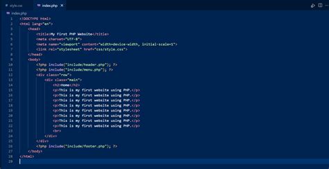 How create a website in php