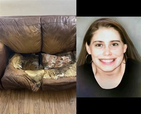 In the horrific scene discovered on January 3, Lacey's emaciated body was found partially naked, sitting upright and partly submerged in a hole in a couch covered …. 