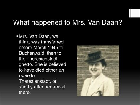 How did mrs van daan die