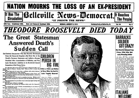 How did theodore roosevelt die