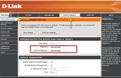 How do I change the administration password for this router  D.