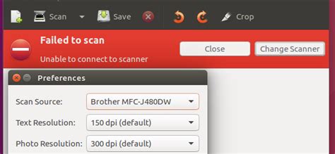 How do I diagnose Brother MFC scanner issues on Ubuntu Linux?