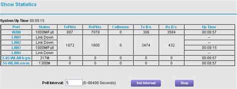 How do I display Internet port statistics on my Nighthawk